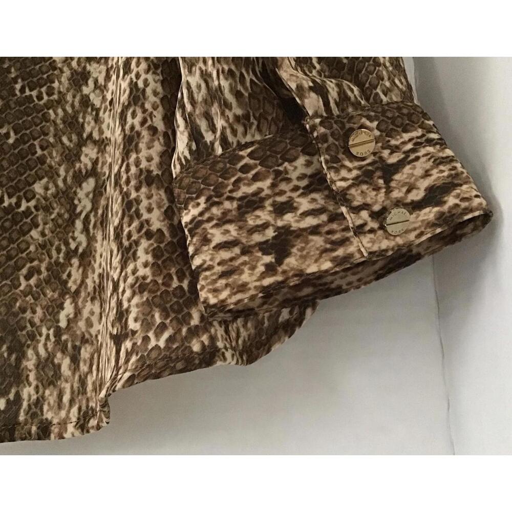 MICHAEL KORS animal snake print sleeveless cowl neck blouse long sleeve Size 4 - Picture 6 of 8